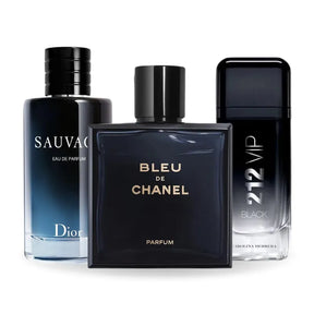 PARFUMESÆT MED 3 Sauvage, Bleu de chanel et 212 Vip Black